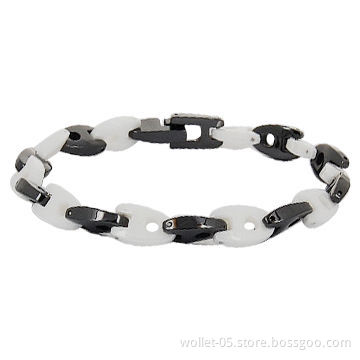 Ceramic Bracelet with Stainless Steel Links, Suitable for Personal and Mass Selling